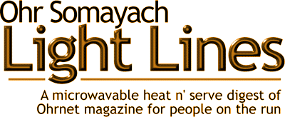 Ohr Somayach Light Lines - a microwavable heat n' serve digest of Ohrnet magazine for people on the run