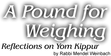 A Pound for Weighing (Reflections on Yom Kippur) by Rabbi Weinbach