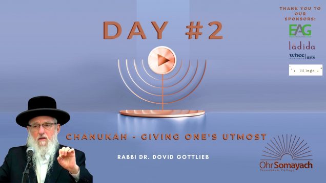 Chanukah – Giving One’s Utmost – Rabbi Dr. Dovid Gottlieb